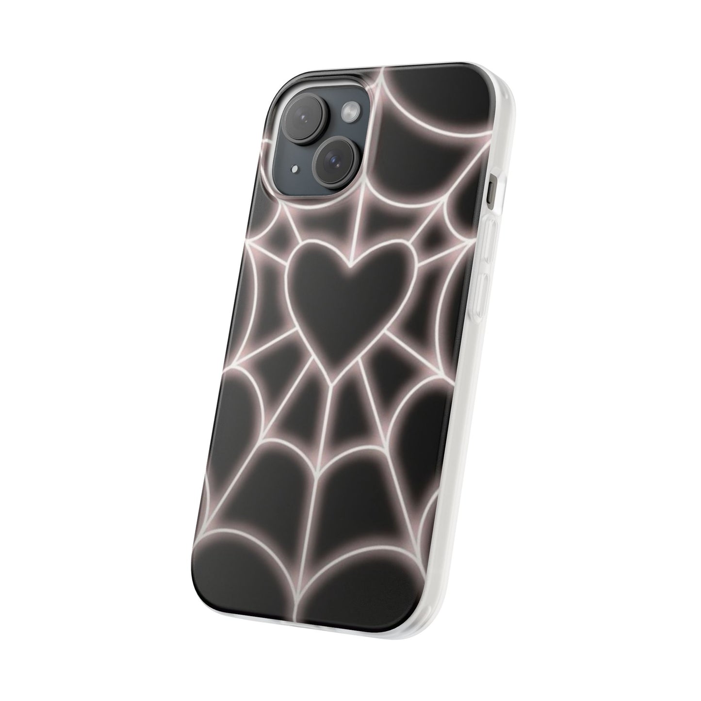 Black Heart Spider Web Mobile Case