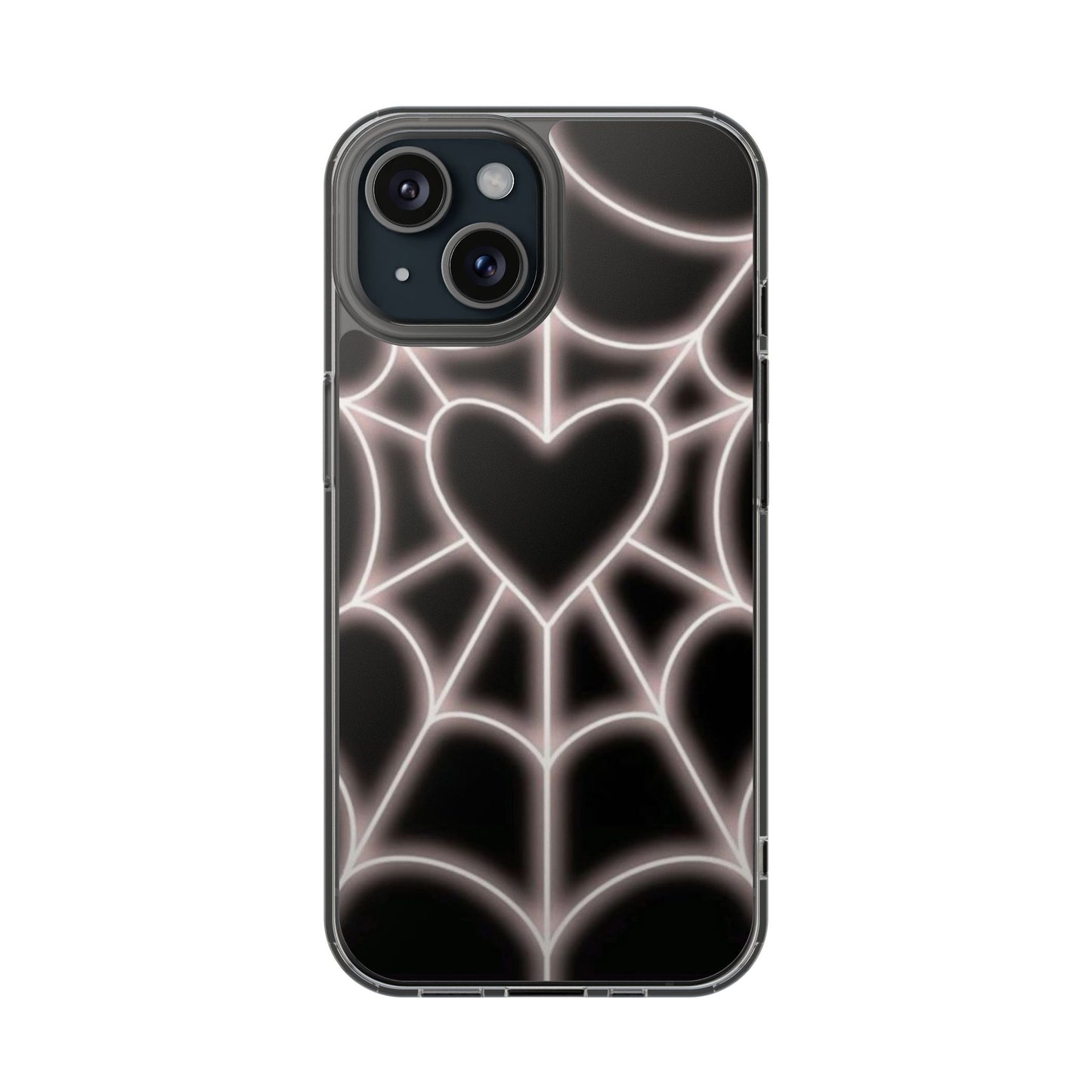 Black Heart Spider Web Mobile Case