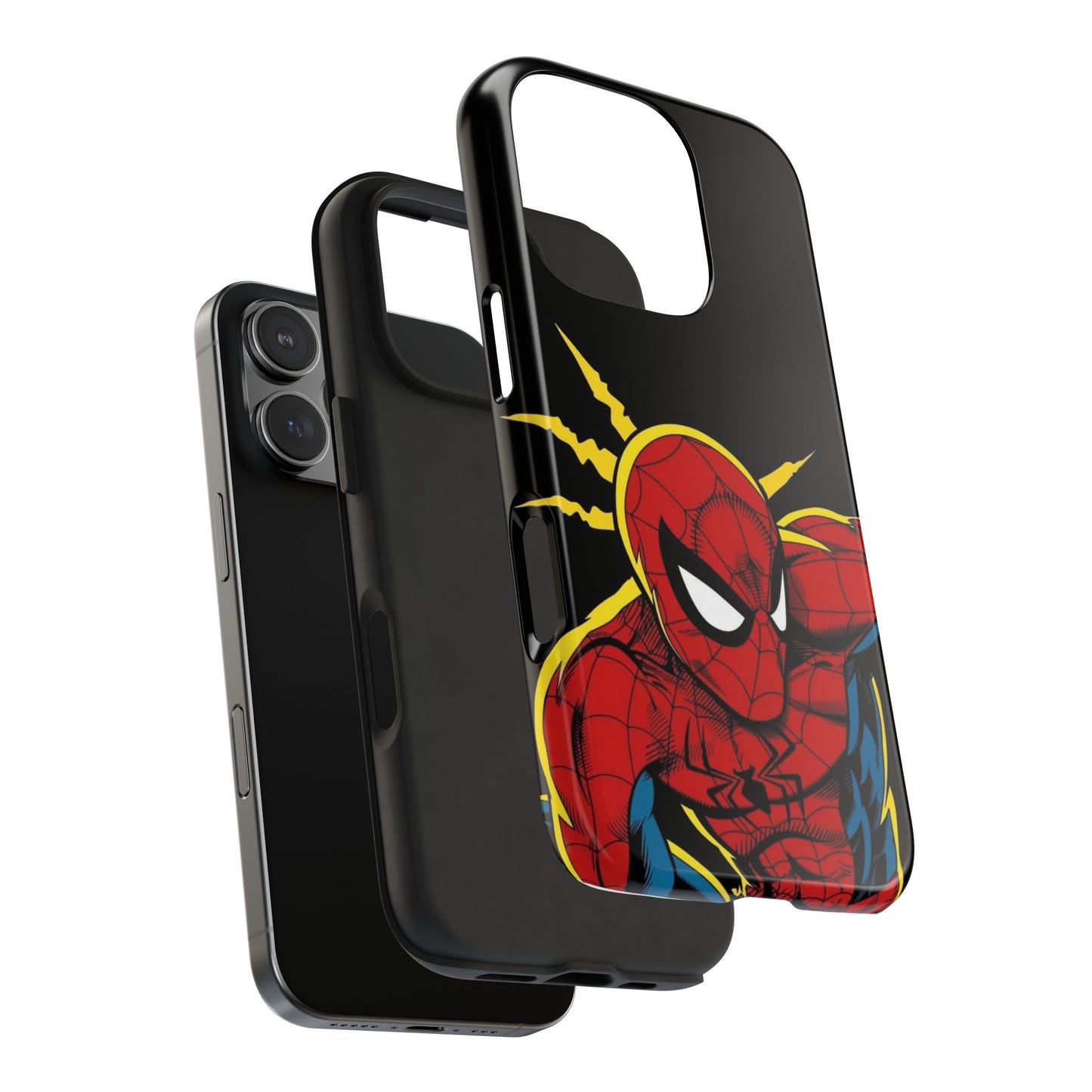 Black Spider Man Armoured Glossy Phone Case