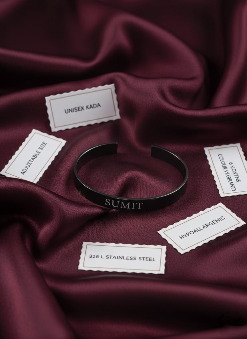 Black Premium Personalised Kada