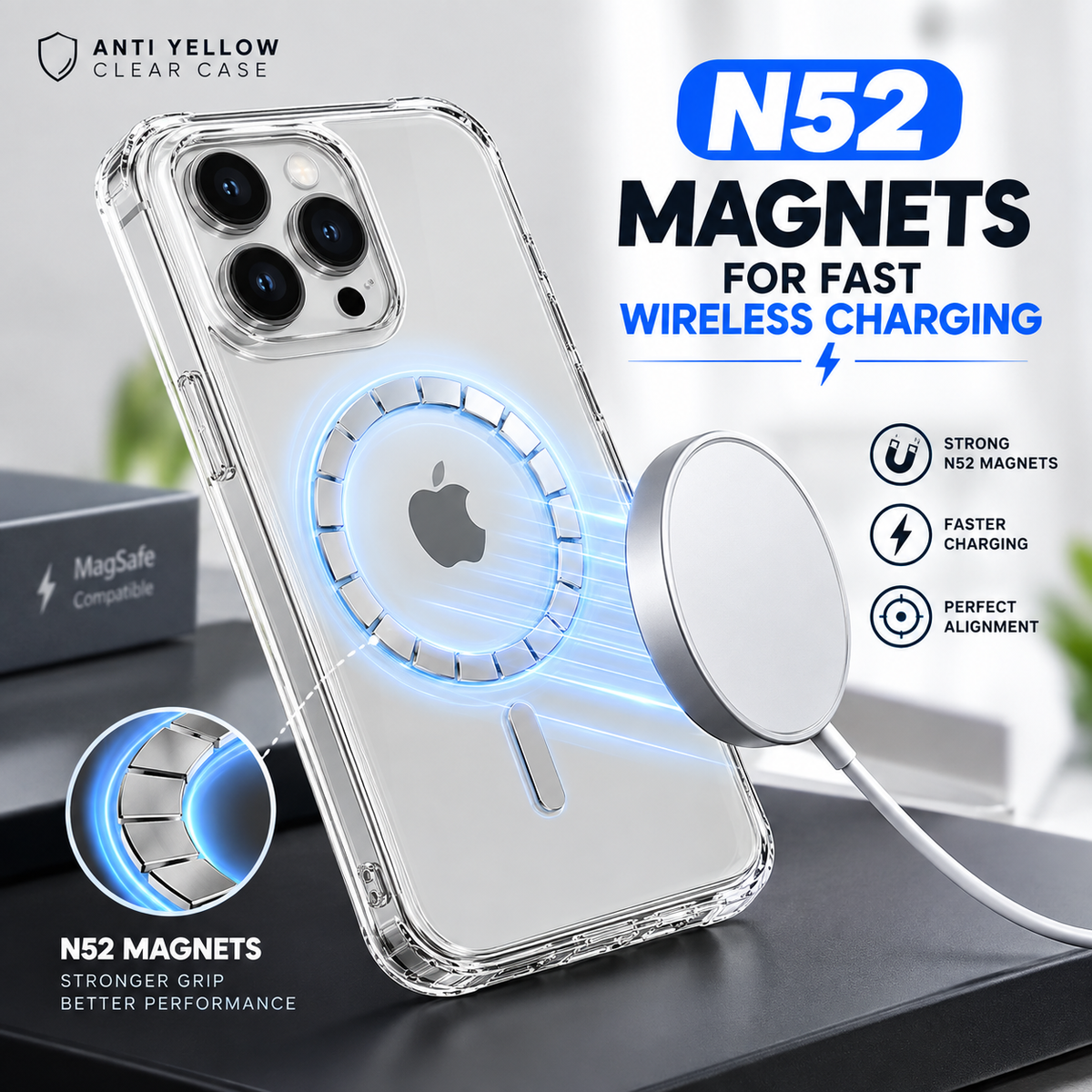 Anti-Yellow Magsafe Clear Case