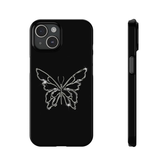 Y2K Silver Butterfly Mobile Case
