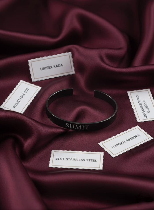 Black Premium Personalised Kada