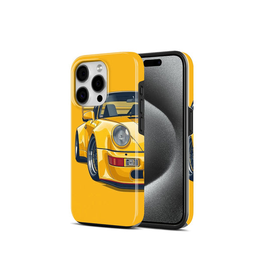 Yellow Car Armoured Glossy Phone Case